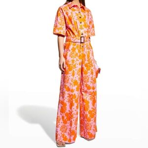 Maison Common NWT 🏷"Tree Garden" Orange Pink Lavender Short Sleeve Jumpsuit 6-8